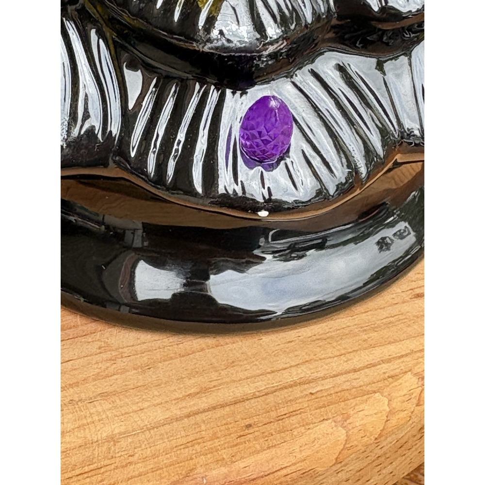 Halloween Light Up Ceramic Tree 8.5" Tall Battery Working Black Purple Orange - Picture 6 of 8